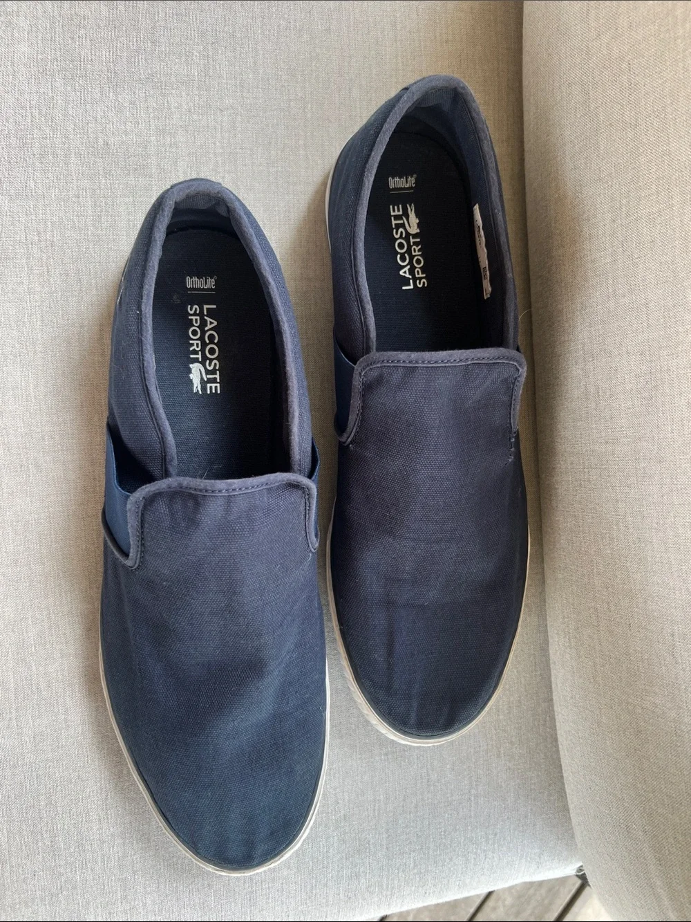 Lacoste Navy Slip-On Sneakers with Croc Logo